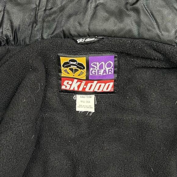 Vintage Ski Doo Puffer Ski Jacket Red Black Nylon Full Zip Insulated 90s - Picture 4 of 5